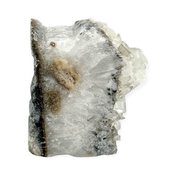 Owl Hand Carved Natural Quartz Healing Crystal Geode - Picture 3 of 4